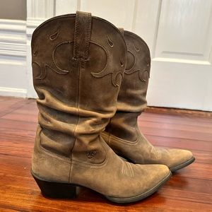 Ariat Ginger Suede Slouchy Cowboy Boots - Size 8.5